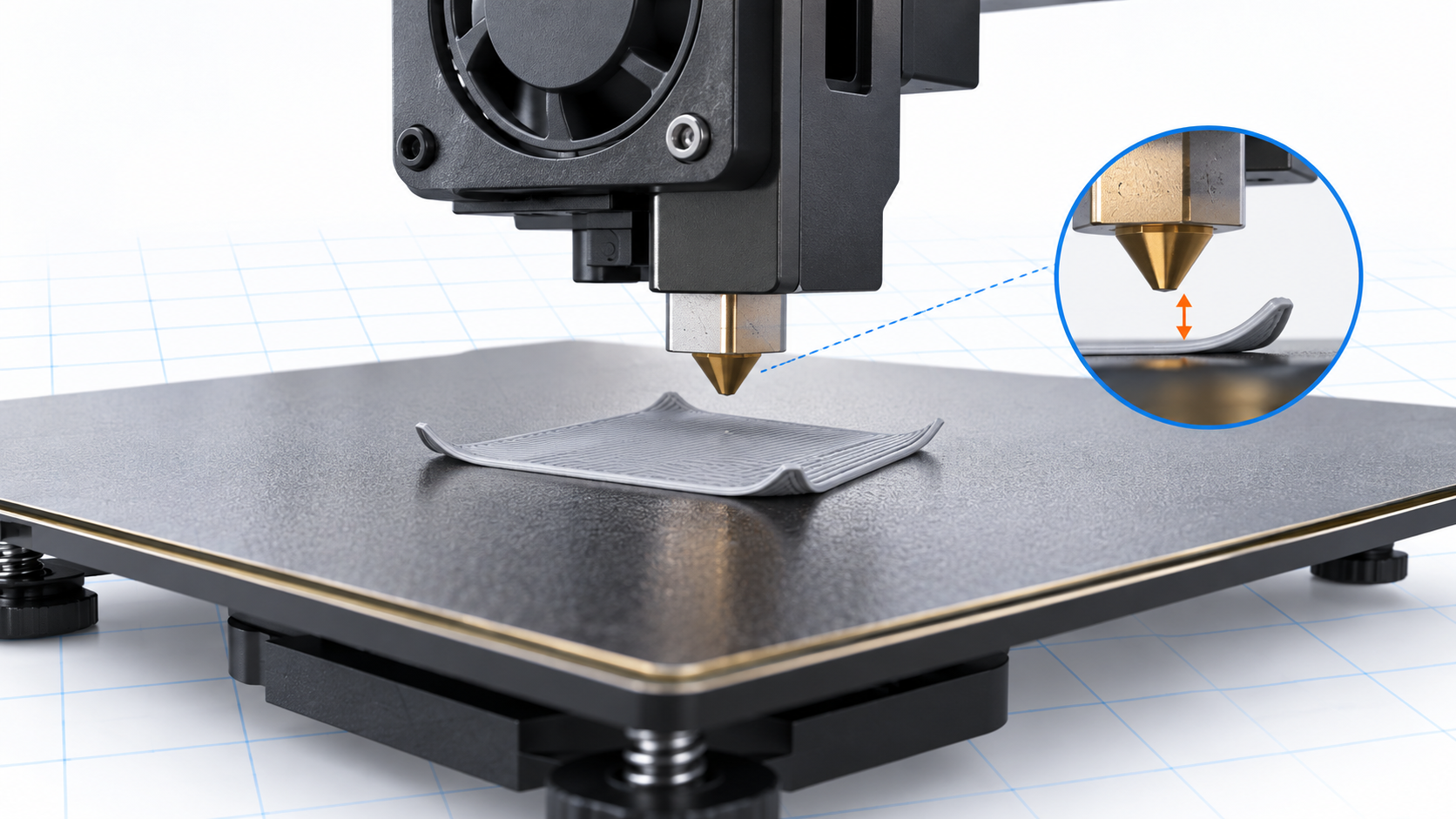 3D yazıcıda tablaya yapışmayan ve köşeleri kalkan ilk katman